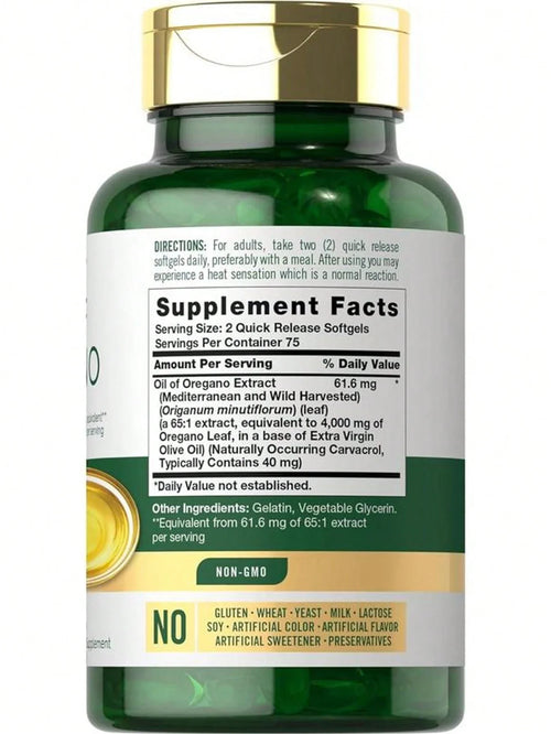 Carlyle Oregano Oil 4000mg Supplement | 150 Softgel Capsules | Contains Carvacrol | Non-GMO & Gluten Free Formula  Healthy Care
