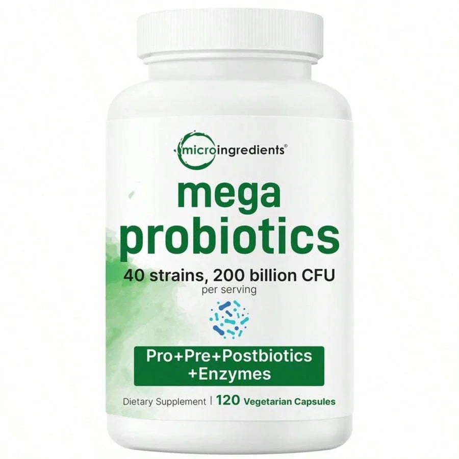 Micro Mega Probiotics 200 Billion CFU, 120 Veggie Capsules,FREE SHIPPING
